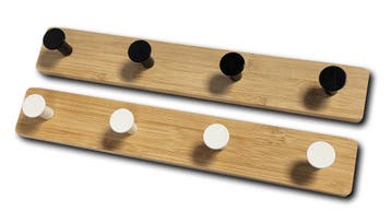 Zelfklevende bamboe kledinghanger – 4 haken (wit), Verzenden, Nieuw