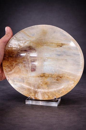 Bol en quartz Golden Healer naturel – Cristal rare, pièce