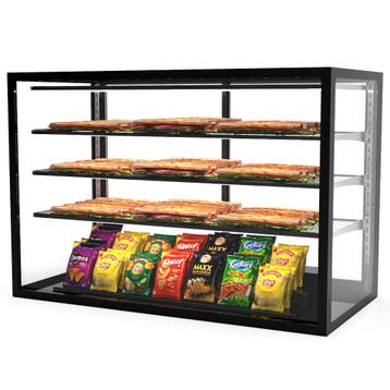 Neutrale Vitrine | INTEGRA | Zwart | 4 Niveaus |, Verzenden