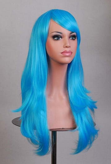 Luxe Lange Oceaan Blauwe Pruik Zeemeermin Turquoise Mermaid, Ophalen of Verzenden, Nieuw
