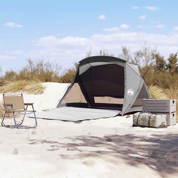 vidaXL Strandtent 2-persoons waterdicht grijs, Verzenden, Nieuw