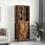 vidaXL Highboard 2 pcs Oud hout Bewerkt hout, Huis en Inrichting, Kasten | Dressoirs, Verzenden, Nieuw