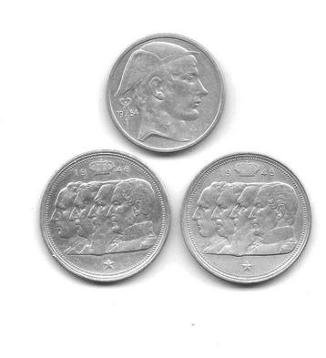 België. Leopold III, Baudouin. 50, 100 Francs 1948/1954, Lot, Postzegels en Munten