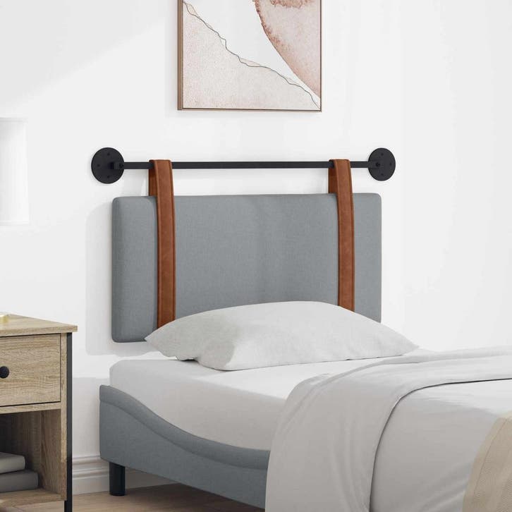 vidaXL Hangend hoofdbord Lichtgrijs Antiek PU, Huis en Inrichting, Slaapkamer | Bedden, Nieuw, Verzenden