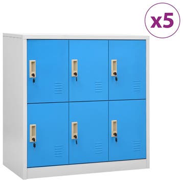 vidaXL Lockerkasten 5 st 90x45x92,5 cm staal lichtgrijs en, Verzenden