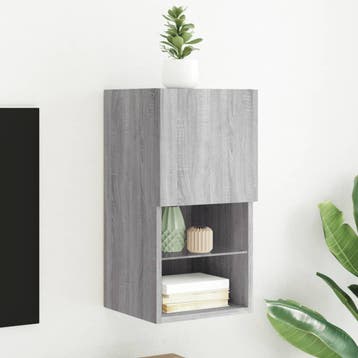 vidaXL Tv-meubel met LED-verlichting 30,5x30x60 cm grijs, Verzenden, Nieuw