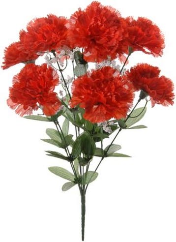 Anjerboeket Rood 9 bloemen Zijdenbloem per stuk, Nieuw