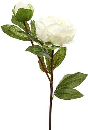 Grote Pioen Zijdenbloem White Tak 77 cm, Maison & Meubles, Accessoires pour la Maison | Plantes & Fleurs artificielles