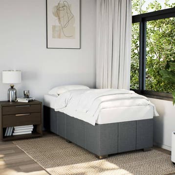 vidaXL Bedframe zonder matras 90x190 cm stof donkergrijs, Verzenden