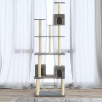 vidaXL Kattenmeubel met sisal krabpalen 188 cm lichtgrijs, Verzenden, Nieuw