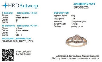 Ring - 14 karaat Geel goud - 1.79ct. tw. Diamant, Handtassen en Accessoires, Nieuw