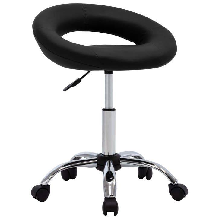 vidaXL Werkstoel rollend kunstleer zwart, Maison & Meubles, Chaises de bureau, Envoi
