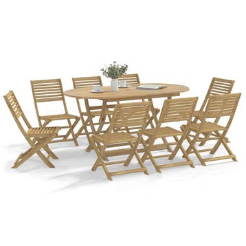 vidaXL 9-delige Tuinset massief acaciahout, Verzenden, Tuinset