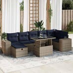 vidaXL 8-delige Loungeset met kussens poly rattan acacia, Verzenden, Loungeset