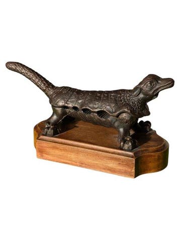 Notenkraker - IJzer, Hout - Crocodile Cork Press, Antiquités & Art