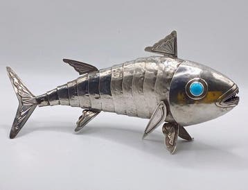 Graziella Laffi - sculptuur, Pesce articolato modernista con