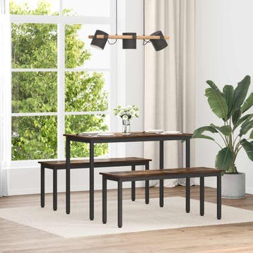 vidaXL Bank Rook Eik 110 x 35 x 45 cm Bewerkt hout, Verzenden