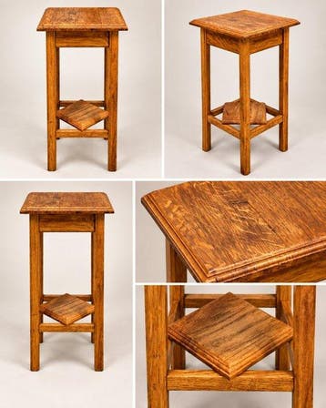 Sierlijke houten plantentafel – warme houttekening en