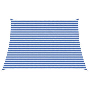 vidaXL Zonneschaduwzeil Blauw en Wit 4 / 5 x 3 m HDPE, Verzenden, Nieuw