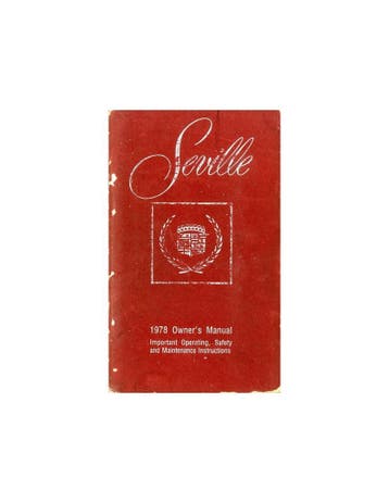 1978 CADILLAC SEVILLE INSTRUCTIEBOEKJE ENGELS USA