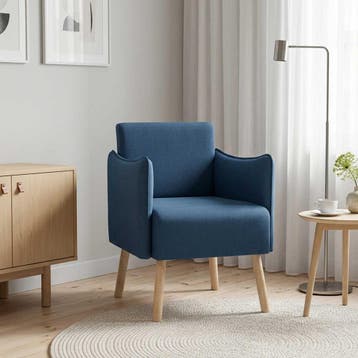 vidaXL Accentstoel Blauw Stof, Huis en Inrichting, Verzenden, Nieuw