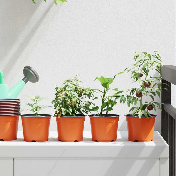 vidaXL Ronde Bloempot 200 st Terracotta Ø 10 x 8 cm, Tuin en Terras, Bloempotten, Nieuw, Verzenden