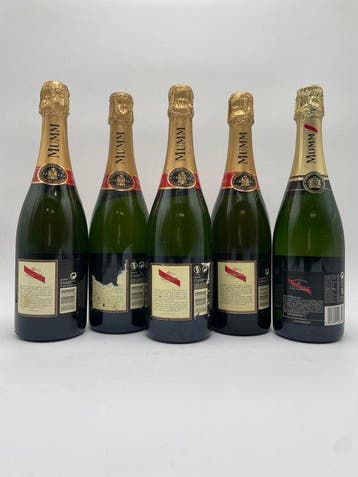 G. H. Mumm, Cordon Rouge - Champagne Brut - 5 Flessen (0.75, Verzamelen, Nieuw