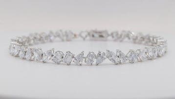 Zonder minimumprijs - Armband - 14 karaat Witgoud - 8.42ct.