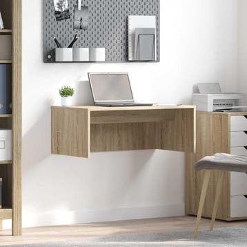 vidaXL Aan de muur bevestigd bureau Sonoma Eik Bewerkt hout, Verzenden, Nieuw