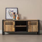 Tv-meubel Mangohout Tristan 150 cm, Verzenden, Nieuw, Overige houtsoorten, Industriële meubels