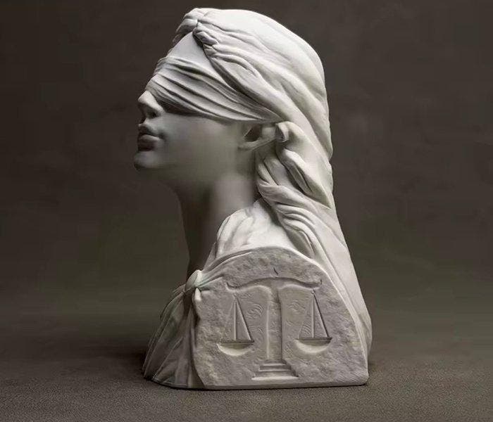 Beeldje - Dea della giustizia - Gips, Antiek en Kunst, Curiosa en Brocante