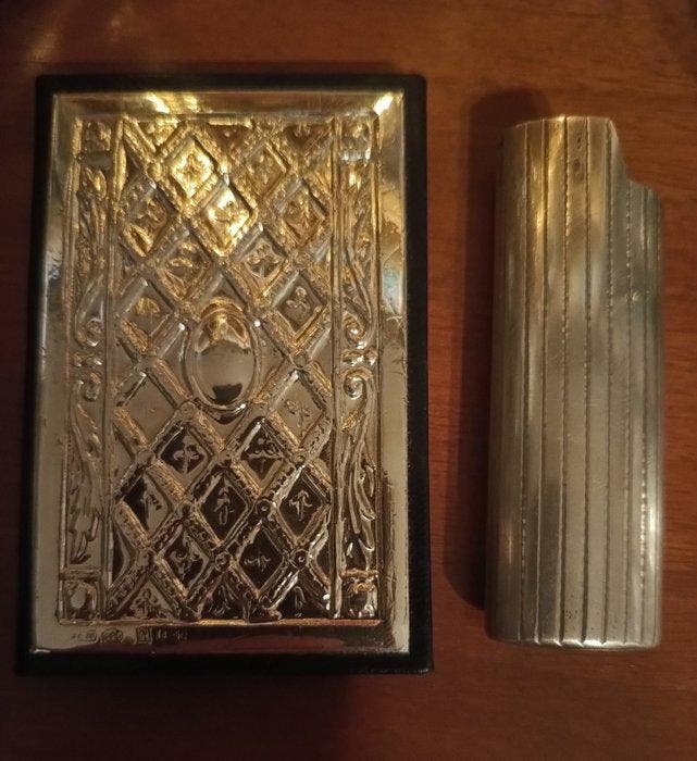 Portaccendino, rubrica telefonica e cornicetta dargento -, Antiquités & Art, Antiquités | Argent & Or