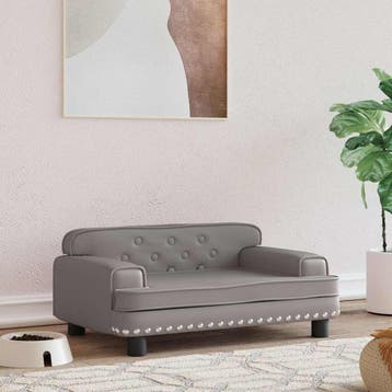 vidaXL Hondenmand 70x45x30 cm kunstleer grijs, Verzenden