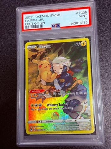 Pokémon - 1 Graded card - Pikachu #TG05 Foil, Full art - PSA