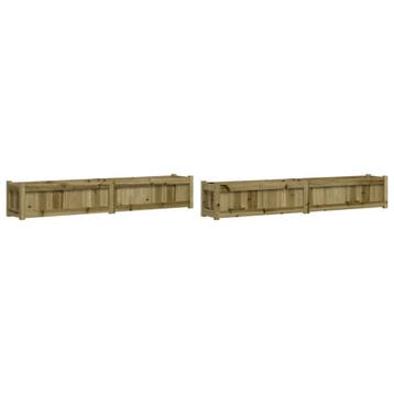 Set 2x Houten plantenbak 180cm | Tweede kansje | OP = OP, Tuin en Terras, 100 cm of meer, Zo goed als nieuw, Rechthoekig, Hout