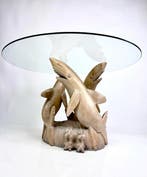 Middentafel - Hout - Handgesculpteerde haaien