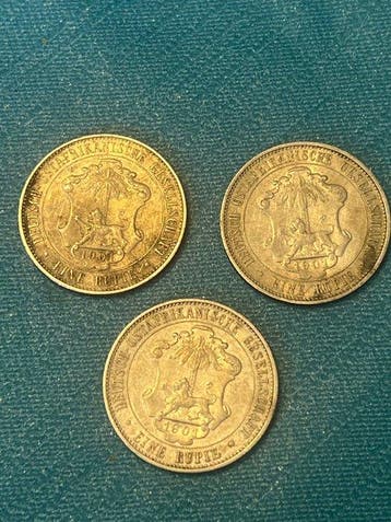 Duits Oost-Afrika. 1 Rupie 1901 (3x)