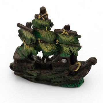 Zeilboot scheepswrak 9,5 cm / Aquariumdecoratie As-189, Verzenden, Nieuw, Gevuld zeewateraquarium