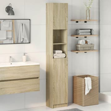 vidaXL Badkamerkast 32x25,5x190 cm spaanplaat sonoma, Verzenden