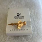 Swarovski - Beeldje - Swarovski Rose Brooch Gold-Tone with