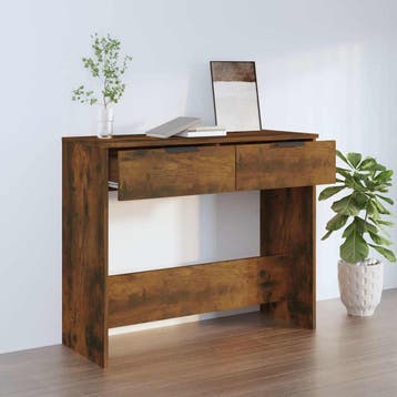 vidaXL Wandtafel 90x36x75 cm bewerkt hout gerookt, Verzenden