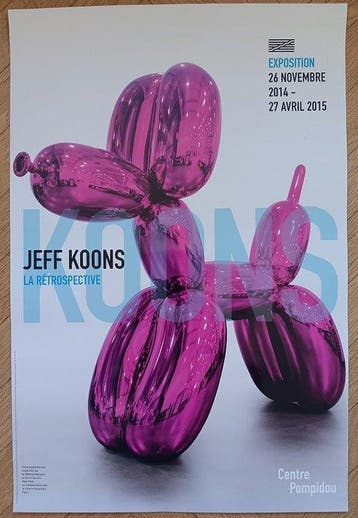 Jeff Koons - Affiche originale dexposition - La