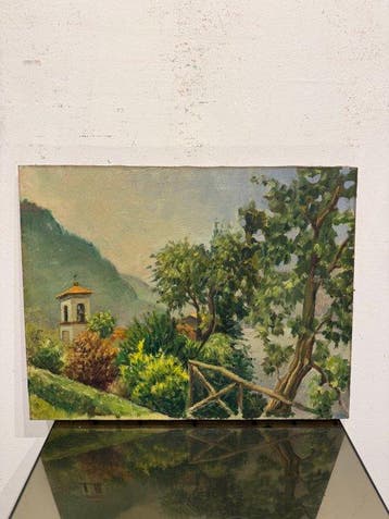 Scuola italiana (XIX-XX) - La Chiesa in Montagna, Antiquités & Art