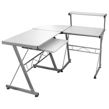 vidaXL Hoekbureau 132x112x99 cm bewerkt hout wit, Verzenden