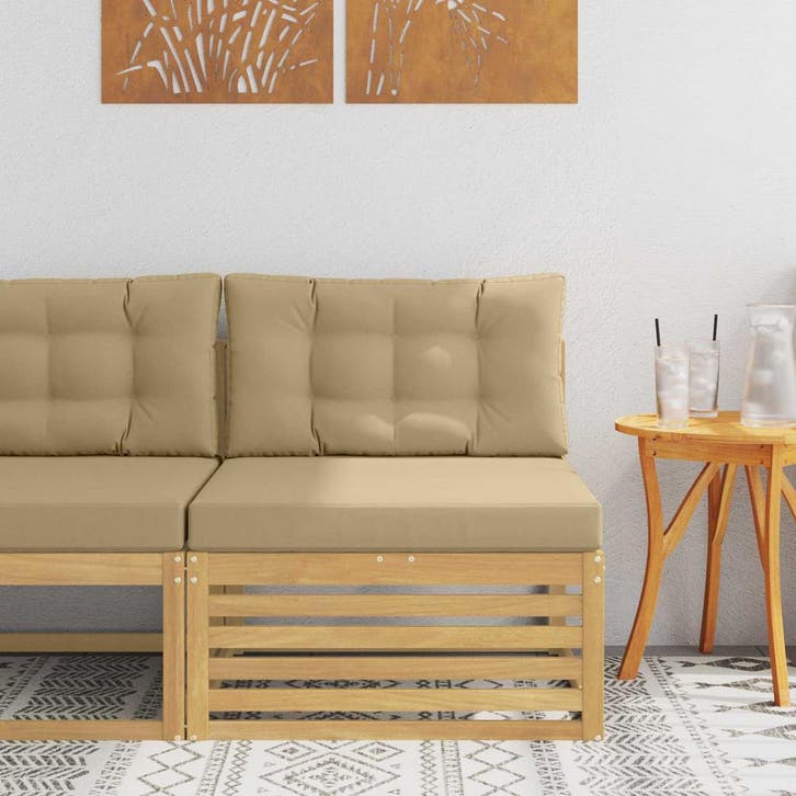 vidaXL Buiten Midden Sofa Massief Acacia Hout Wit, Jardin & Terrasse, Ensembles de jardin, Envoi