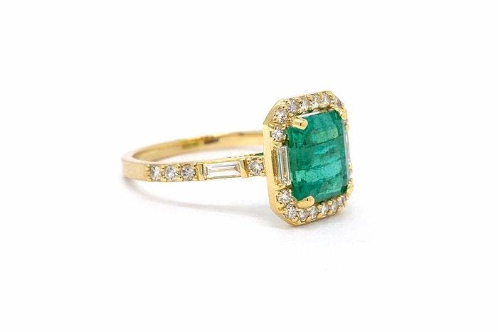 Zonder minimumprijs - Ring - 14 karaat Geel goud - 3.40ct., Handtassen en Accessoires, Ringen