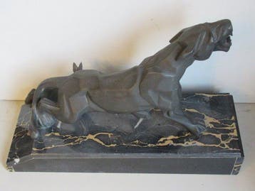 A. Notari - sculptuur, panthere blessee - art deco - cubisme, Antiquités & Art