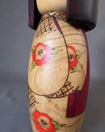 Sosaku Kokeshi Kantsubaki - Hout - Okamoto Usaburo - Japan -, Antiquités & Art