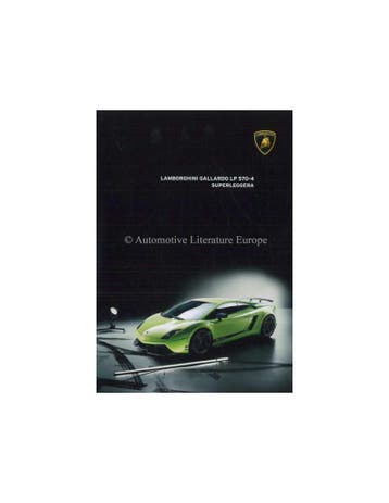 2010 LAMBORGHINI GALLARDO LP 570-4 SUPERLEGGERA BROCHURE D.., Ophalen of Verzenden, Nieuw