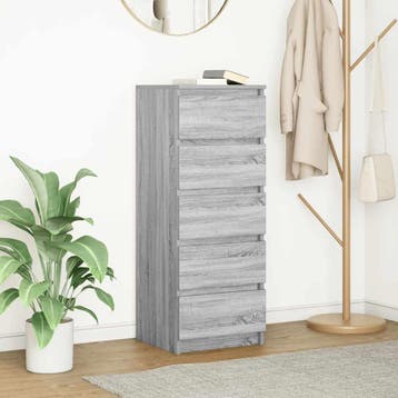 vidaXL Dressoir met lades 37,5x35x99 cm spaanplaat grijs, Verzenden, Nieuw